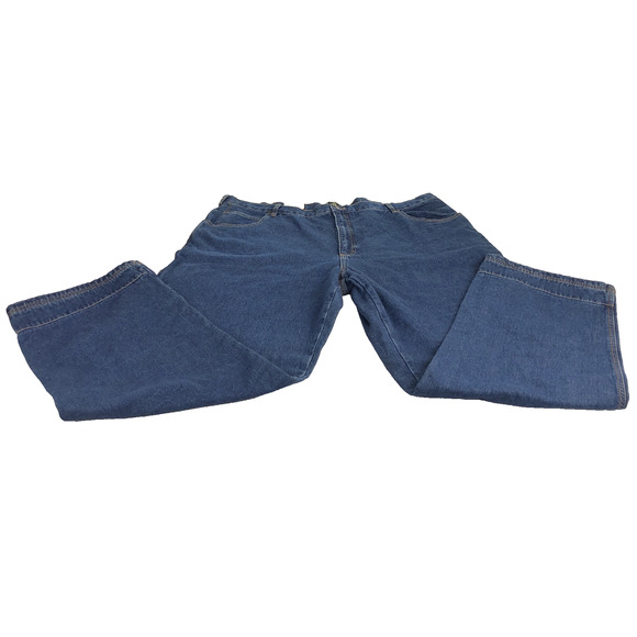 Redhead Men's Flannel Lined Utility Jeans 46x32 Insulated Blue Denim 7 Pockets - Picture 1 of 11